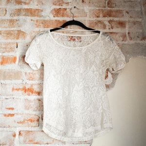Zara White Lace T